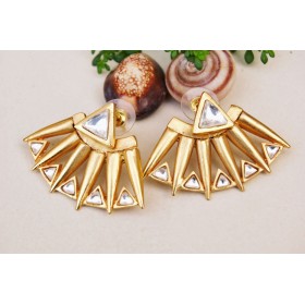 Gold Kundan Ear Jackets